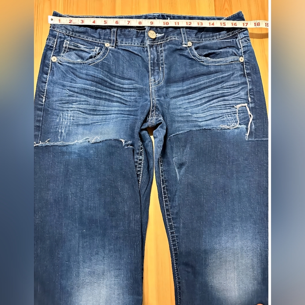 Women's Blue Distressed Jeans